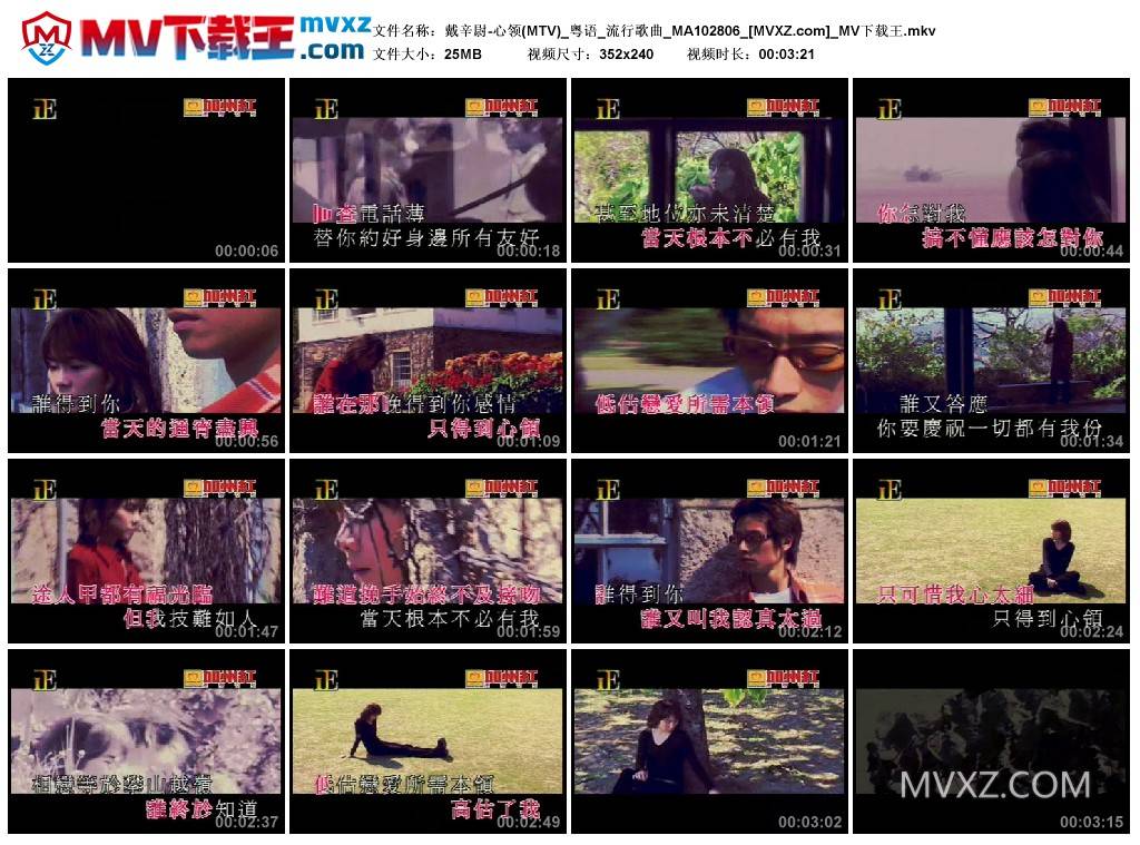 戴辛尉-心领(MTV)_粤语_流行歌曲_MA102806